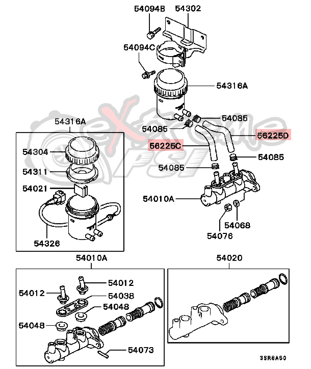 extreme psi your 1 source for in stock performance parts Dodge Brake Diagrams 1973 oem brake fluid reservoir hose mitsubishi eclipse 1997 1999 31623