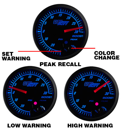 Glowshift Elite 10 Color BAR Electronic Boost//Vacuum Gauge GS-ET01-BAR