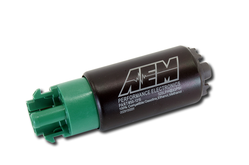 AEM 320LPH 65mm Fuel Pump Kit w// Mounting Hooks Ethanol Compatible 50-1215