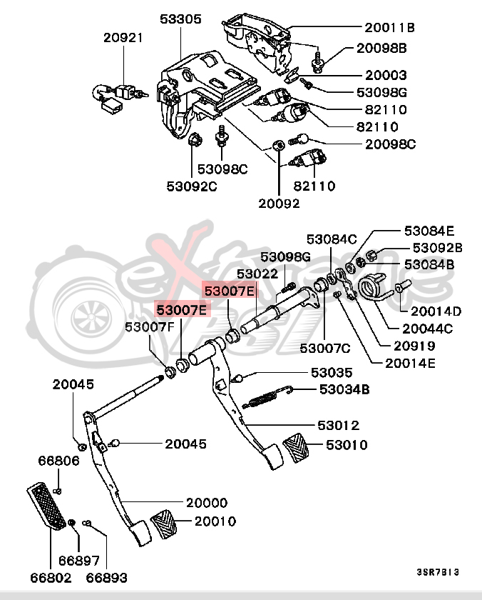 OEM Mitsubishi Clutch Pedal Assembly Bushing (24x10mm): Mitsubishi Eclipse 90-94