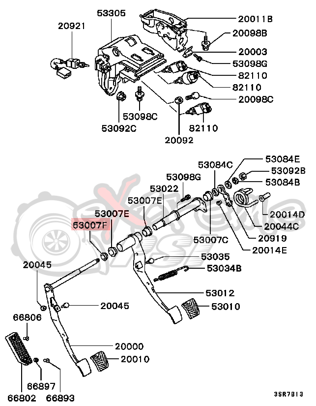 OEM Mitsubishi Clutch Pedal Assembly Bushing (17x10mm): Mitsubishi Eclipse 90-94