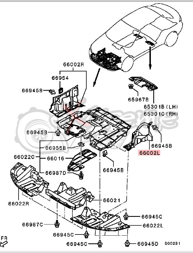 OEM Engine Cover Driver Side (LH): Mitsubishi EVO X