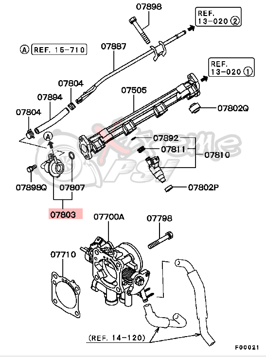 OEM Fuel Pressure Regulator : Mitsubishi Lancer EVO VIII & IX