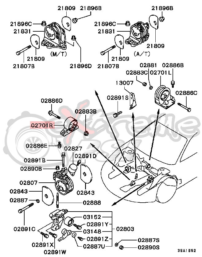 OEM Front Engine Motor Mount (Manual Transmission Only): Mitsubishi Eclipse 95-99 (DISCONTINUED)