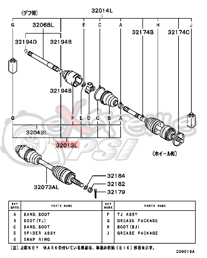 OEM Front Axle Shaft Boot Repair Kit (Inner): Mitsubishi Lancer EVO VIII & IX